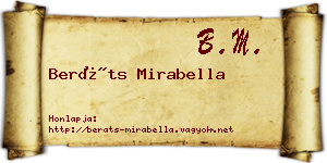 Beráts Mirabella névjegykártya